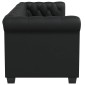 vidaXL Καναπέδες Chesterfield Διθέσιος + Τριθέσιος Μαύρο Συνθ. Δέρμα