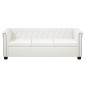 vidaXL Καναπέδες Chesterfield Διθέσιος + Τριθέσιος Λευκό Συνθ. Δέρμα