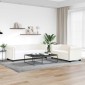 vidaXL Καναπέδες Chesterfield Διθέσιος + Τριθέσιος Λευκό Συνθ. Δέρμα