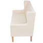 vidaXL Σετ Καναπέ 3 Τεμαχίων Λευκό Κρεμ από Ύφασμα
