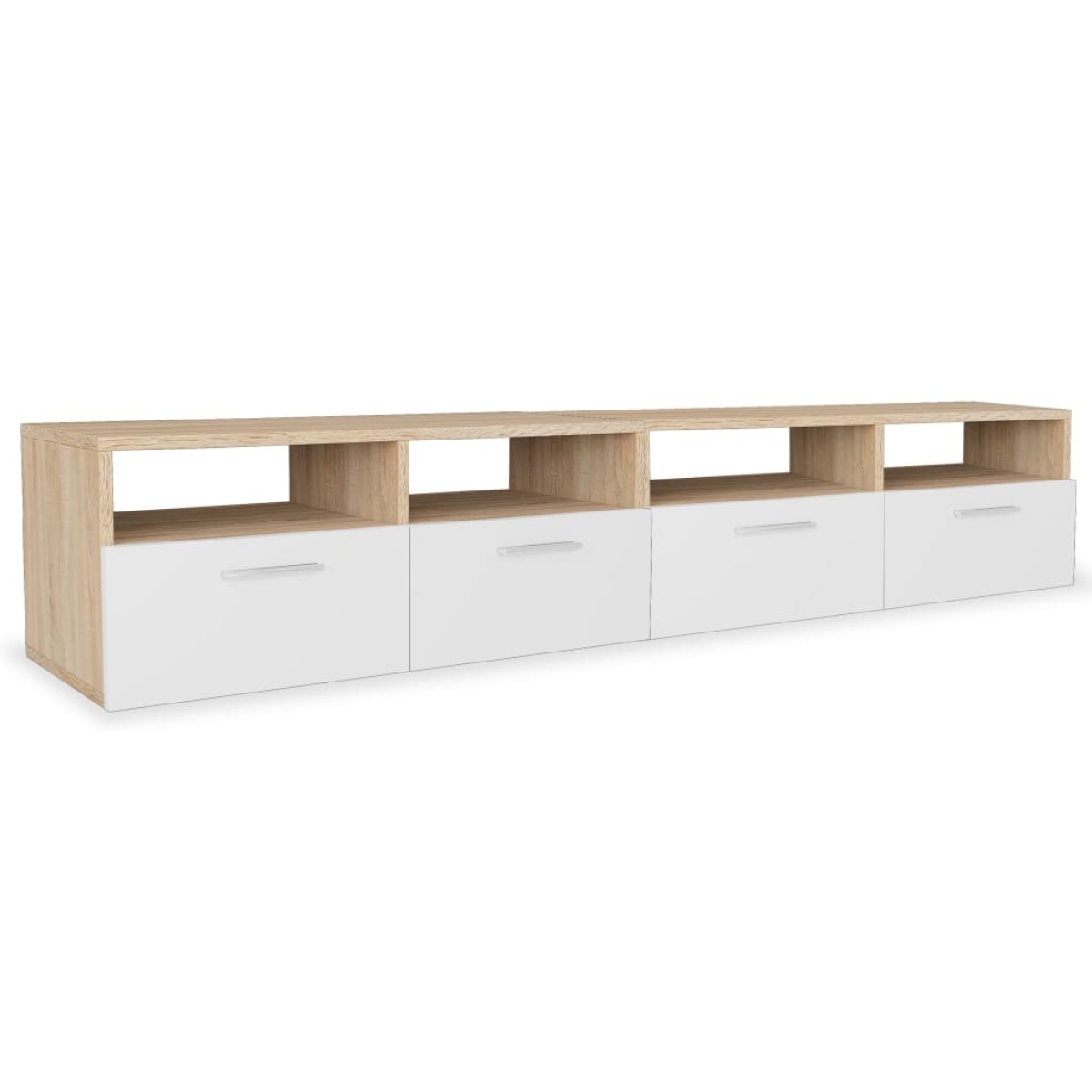 vidaXL Έπιπλα Τηλεόρασης 2 τεμ. Δρυς / Λευκό 95x35x36 εκ. Μοριοσανίδα