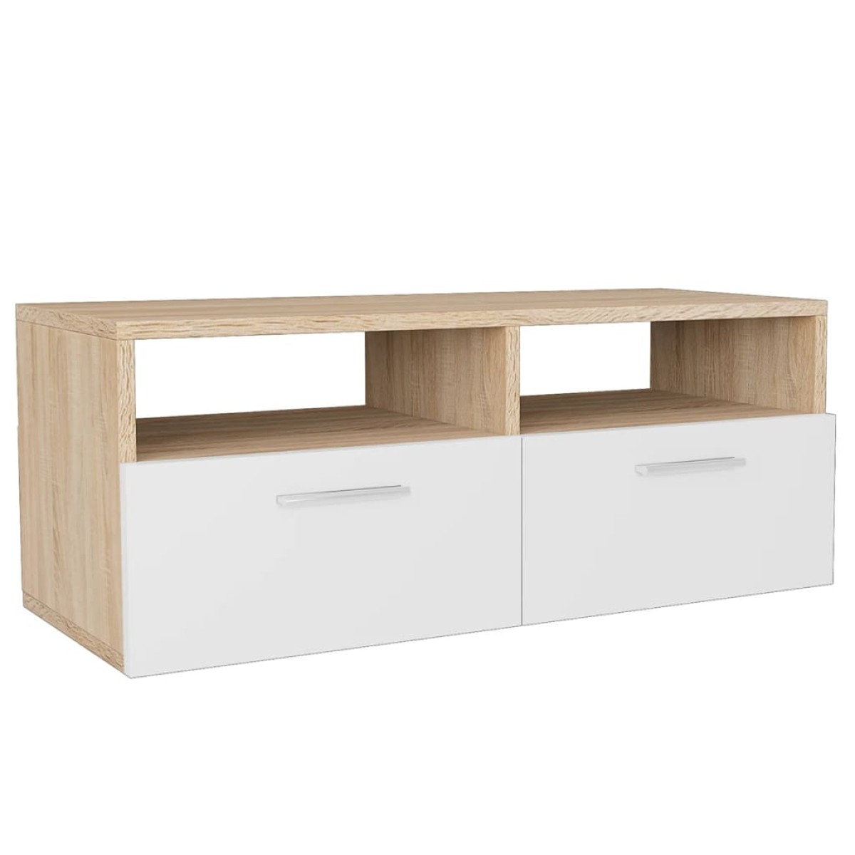 vidaXL Έπιπλα Τηλεόρασης 2 τεμ. Δρυς / Λευκό 95x35x36 εκ. Μοριοσανίδα
