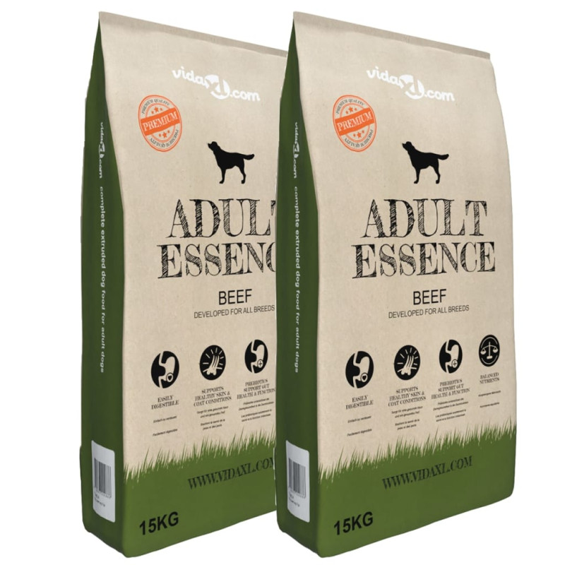 vidaXL Ξηρά Τροφή Σκύλων Premium Adult Essence Beef (2 x 15 κ.)