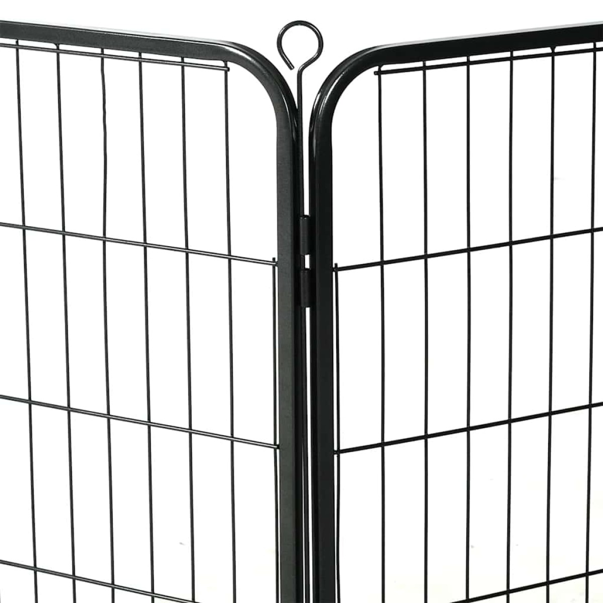vidaXL Πάρκο Σκύλου με 16 Πάνελ Μαύρο 60 x 80 εκ. Ατσάλινο