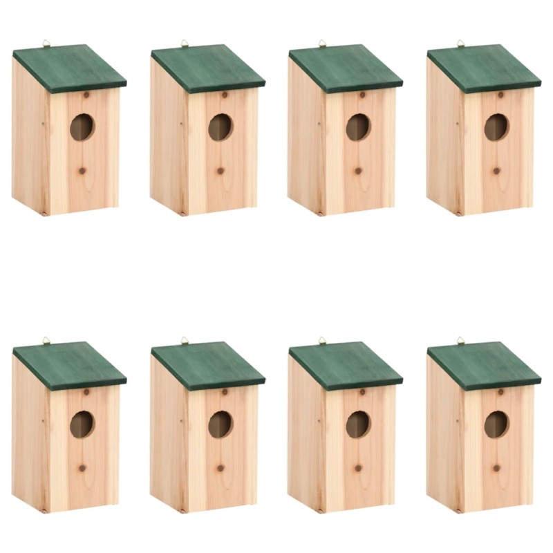 vidaXL Φωλιές Πουλιών Ξύλινες 8 τεμ. 12 x 12 x 22 εκ.