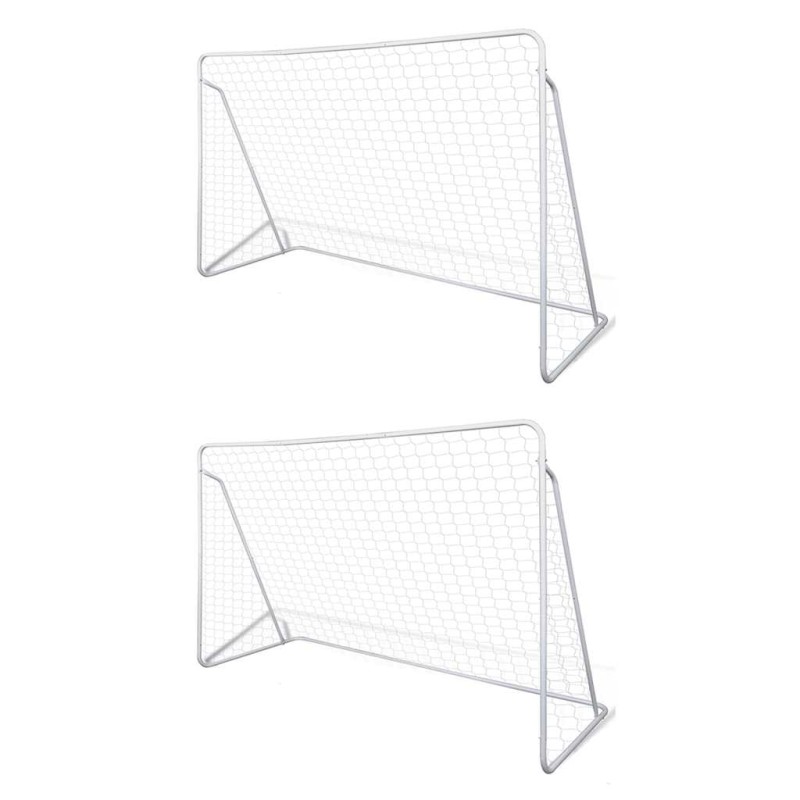 vidaXL Τέρματα Ποδοσφαίρου 2 τεμ. 240 x 90 x 150 εκ. Ατσάλινα