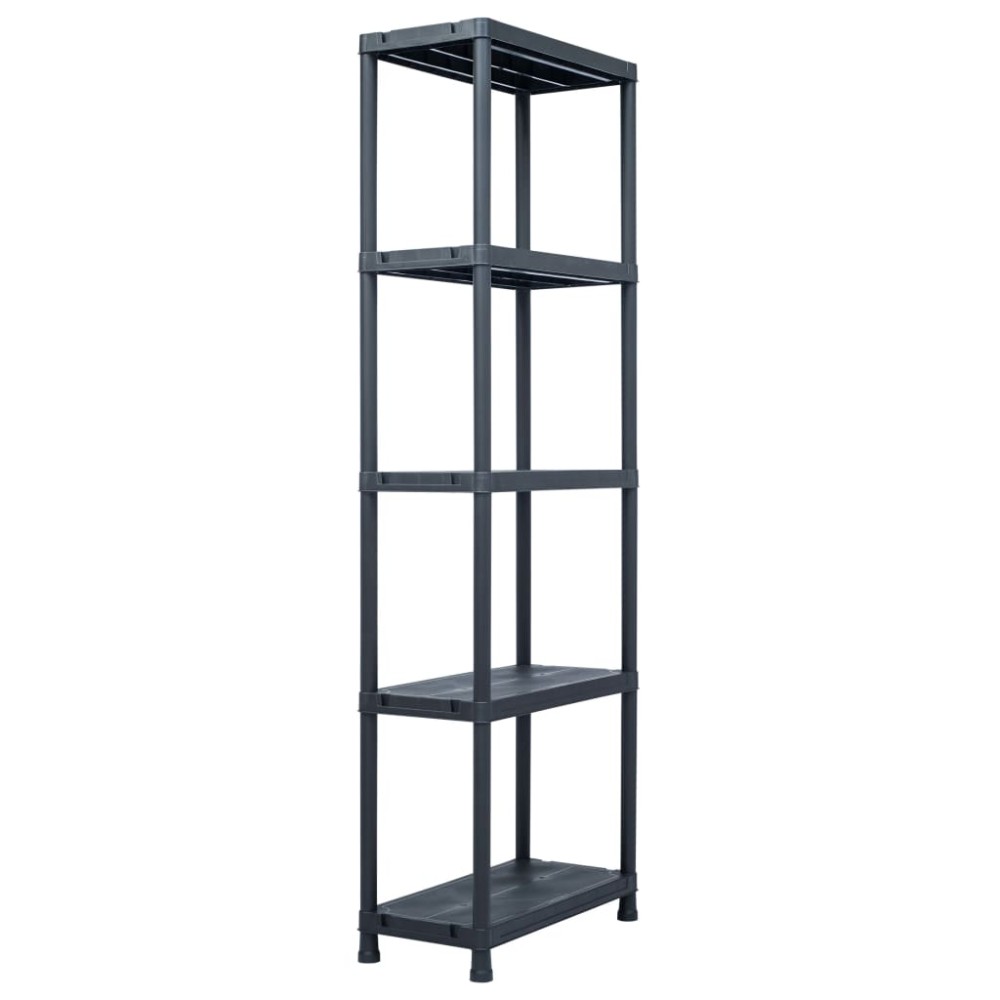 vidaXL Ραφιέρες 2 τεμ. Μαύρες 125 κ. 60 x 30 x 180 εκ. Πλαστικές