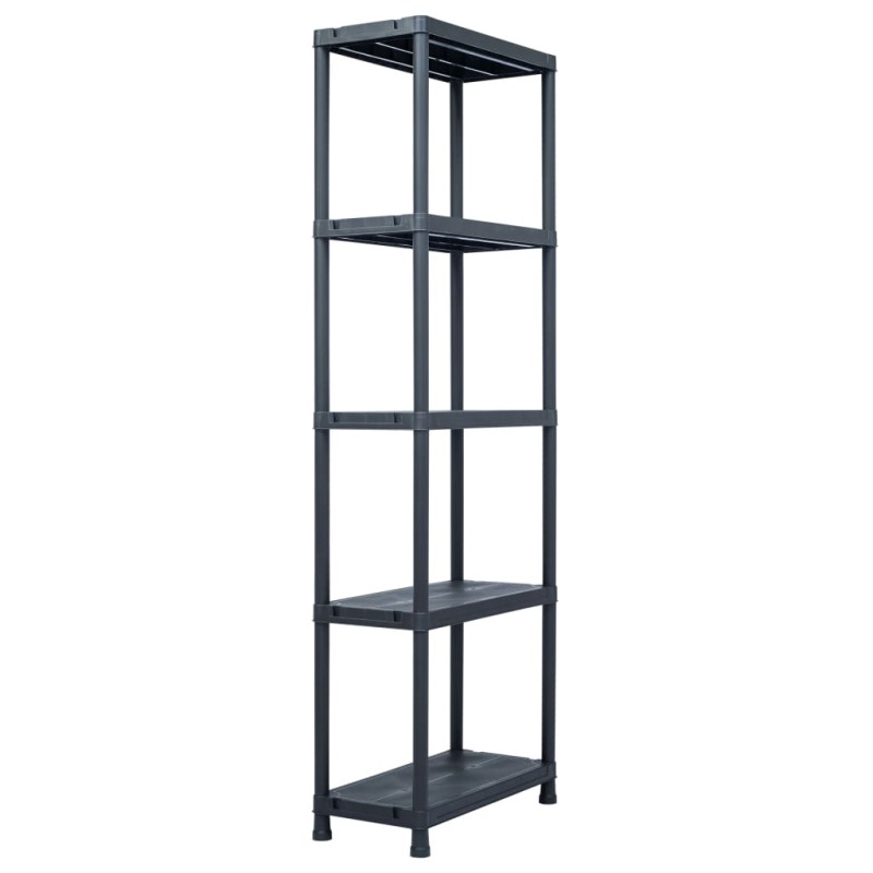 vidaXL Ραφιέρες 2 τεμ. Μαύρες 125 κ. 60 x 30 x 180 εκ. Πλαστικές