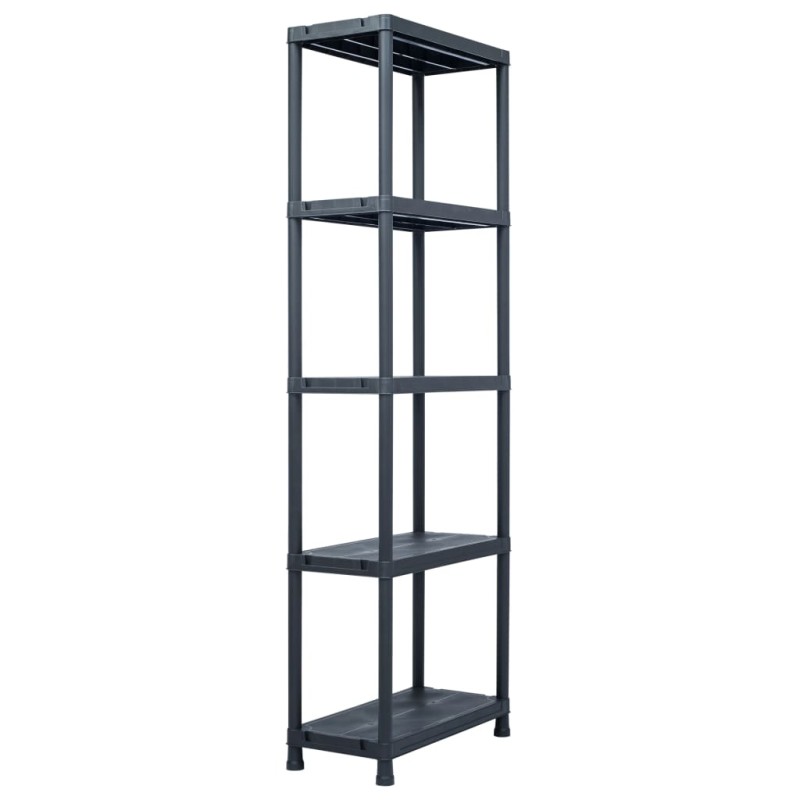vidaXL Ραφιέρες 5 τεμ. Μαύρες 125 κ. 60 x 30 x 180 εκ. Πλαστικές