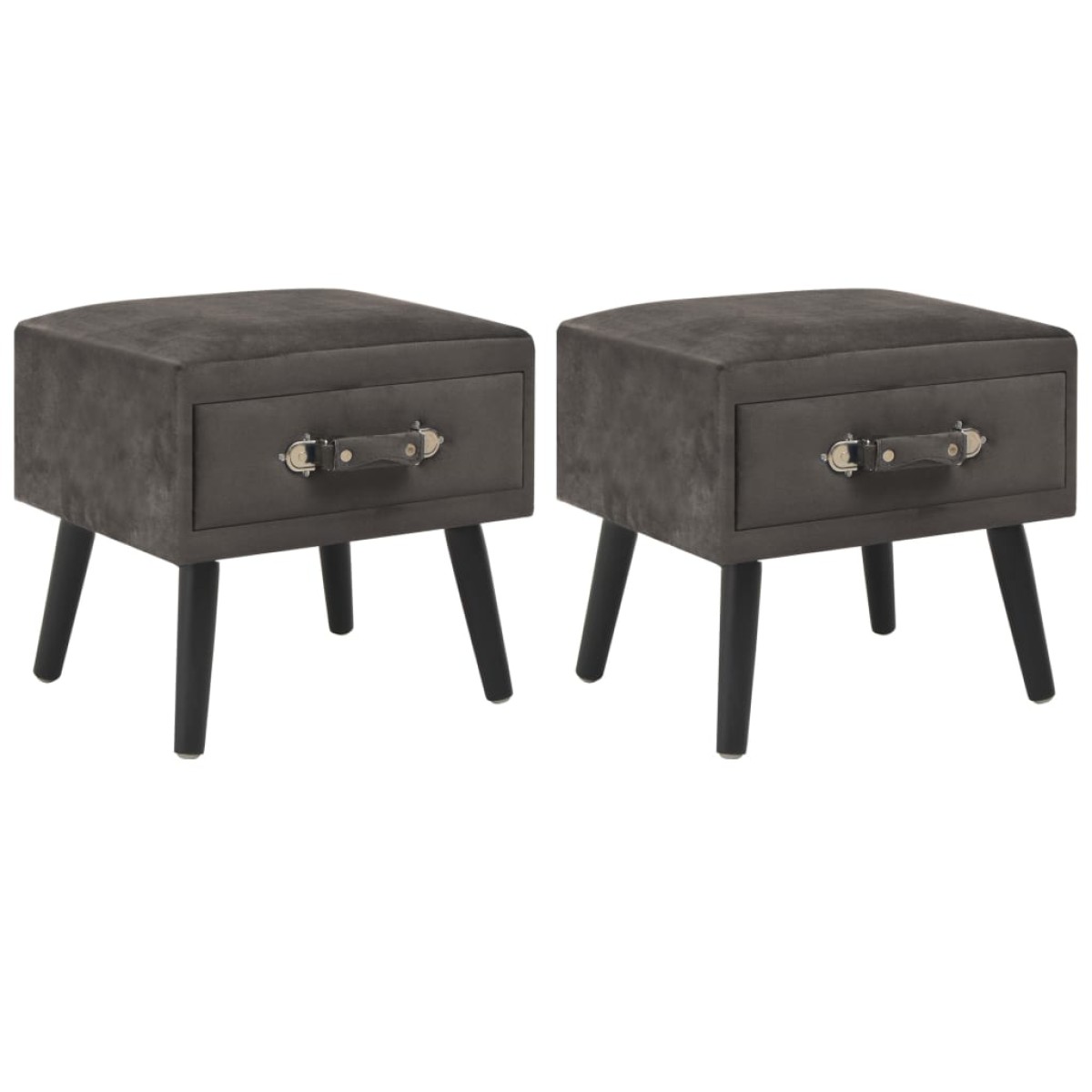 vidaXL Κομοδίνα 2 τεμ. Γκρι 40 x 35 x 40 εκ. Βελούδινα