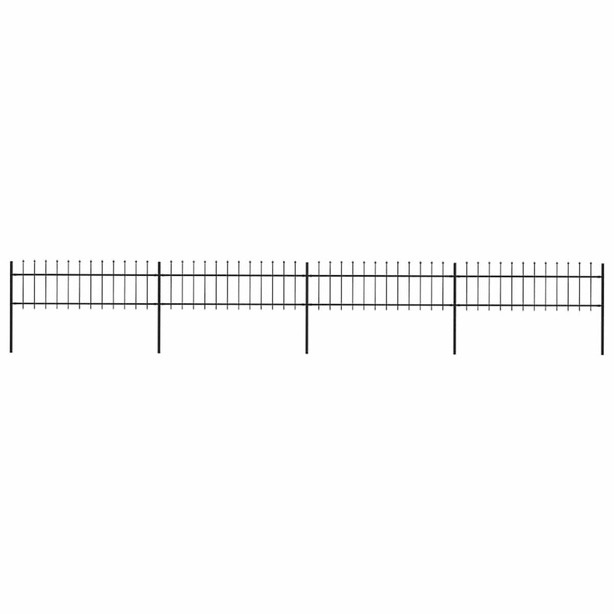 vidaXL Κάγκελα Περίφραξης με Λόγχες Μαύρα 6,8 x 0,6 μ. από Χάλυβα