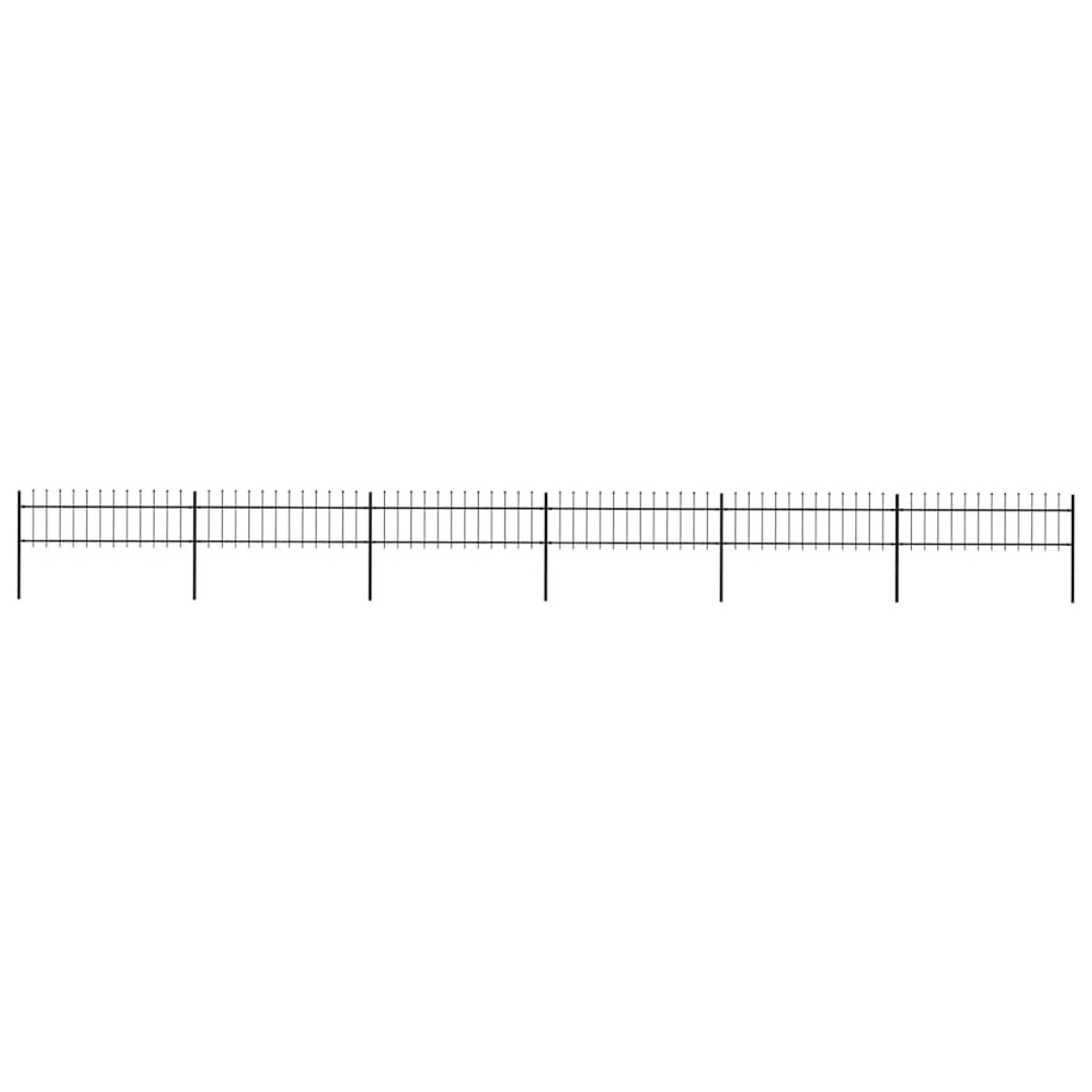 vidaXL Κάγκελα Περίφραξης με Λόγχες Μαύρα 10,2 x 0,6 μ. από Χάλυβα