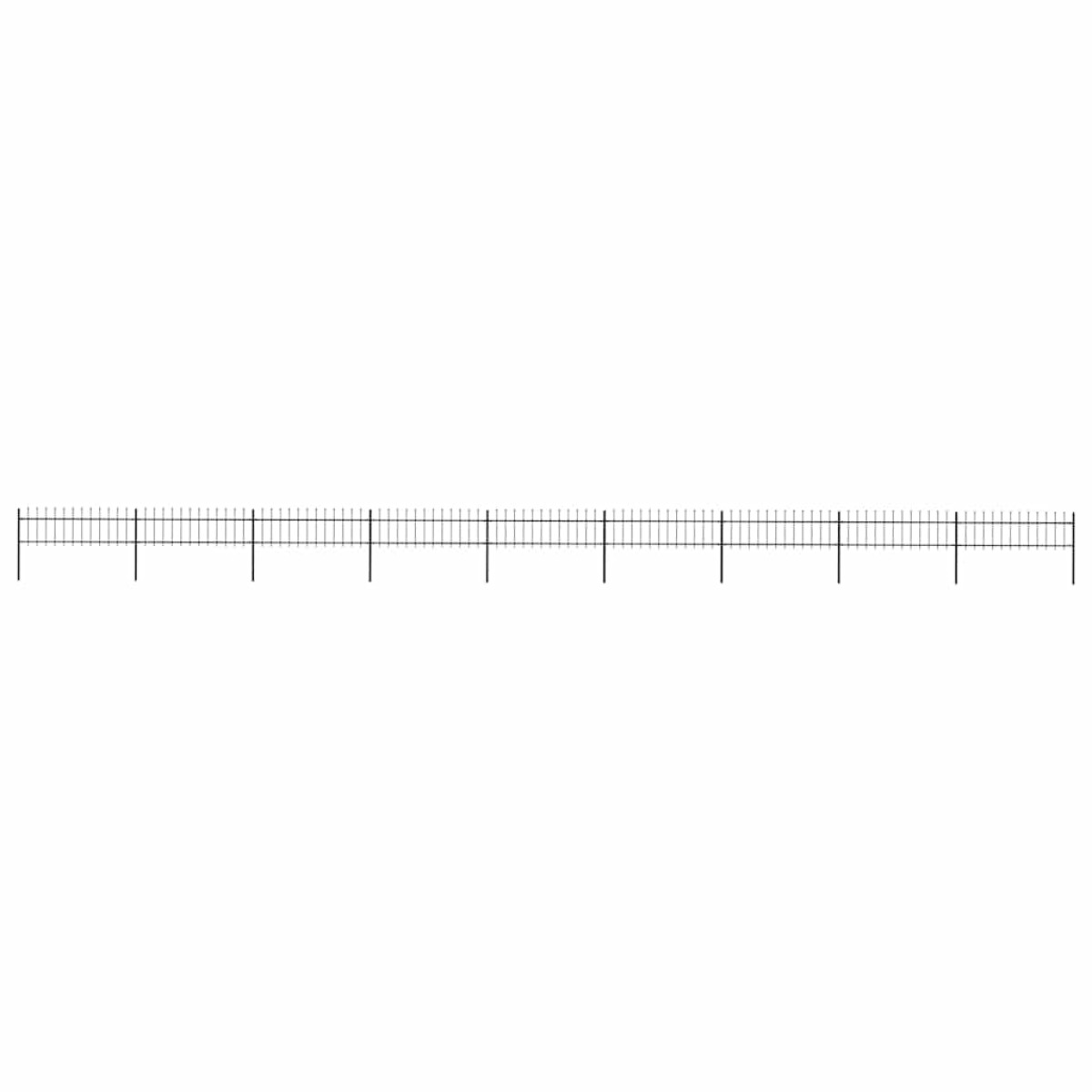 vidaXL Κάγκελα Περίφραξης με Λόγχες Μαύρα 15,3 x 0,6 μ. από Χάλυβα
