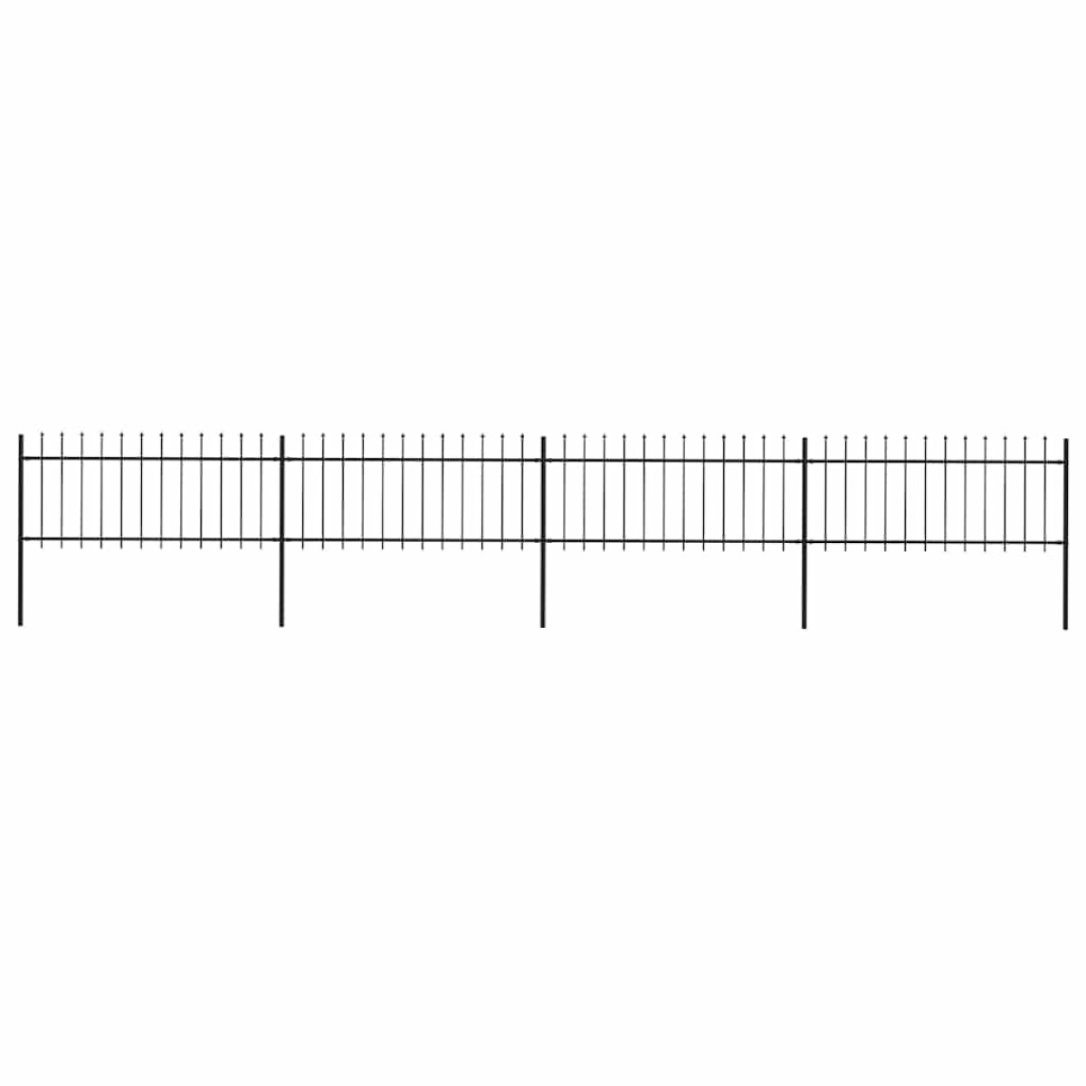 vidaXL Κάγκελα Περίφραξης με Λόγχες Μαύρα 6,8 x 0,8 μ. από Χάλυβα