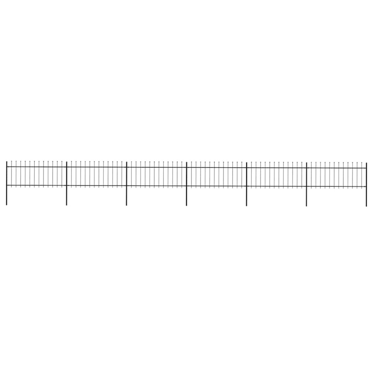 vidaXL Κάγκελα Περίφραξης με Λόγχες Μαύρα 10,2 x 0,8 μ. από Χάλυβα