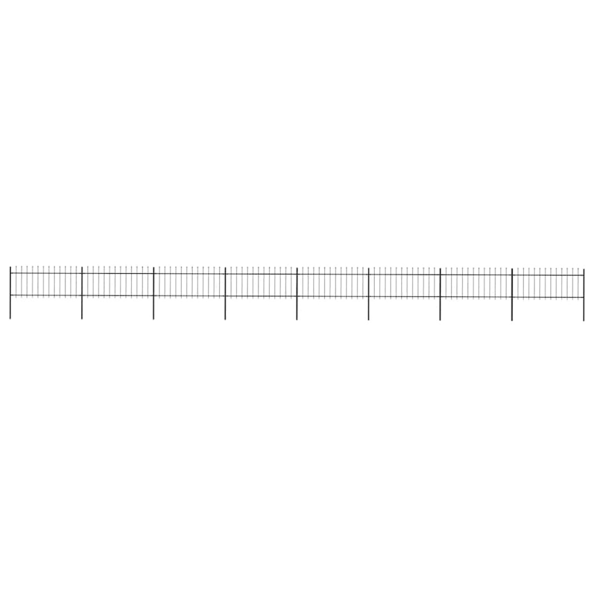 vidaXL Κάγκελα Περίφραξης με Λόγχες Μαύρα 13,6 x 0,8 μ. από Χάλυβα