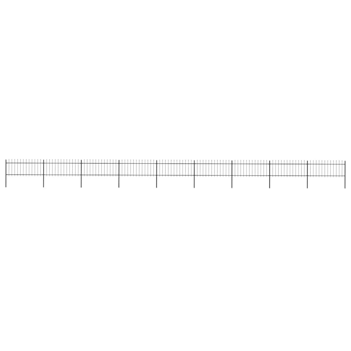 vidaXL Κάγκελα Περίφραξης με Λόγχες Μαύρα 15,3 x 0,8 μ. από Χάλυβα
