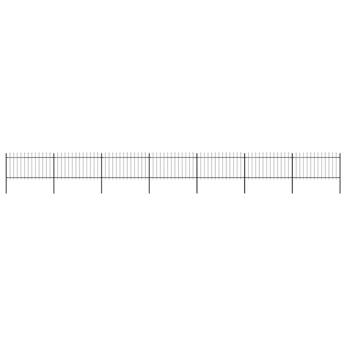 vidaXL Κάγκελα Περίφραξης με Λόγχες Μαύρα 11,9 x 1 μ. από Χάλυβα