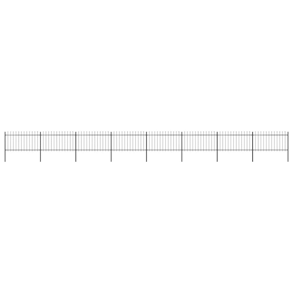 vidaXL Κάγκελα Περίφραξης με Λόγχες Μαύρα 13,6 x 1 μ. από Χάλυβα