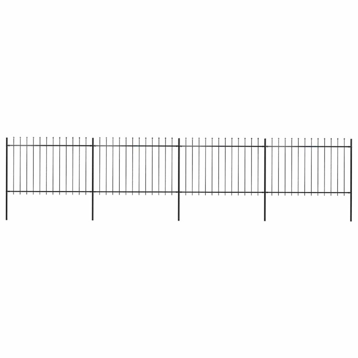 vidaXL Κάγκελα Περίφραξης με Λόγχες Μαύρα 6,8 x 1,2 μ. από Χάλυβα
