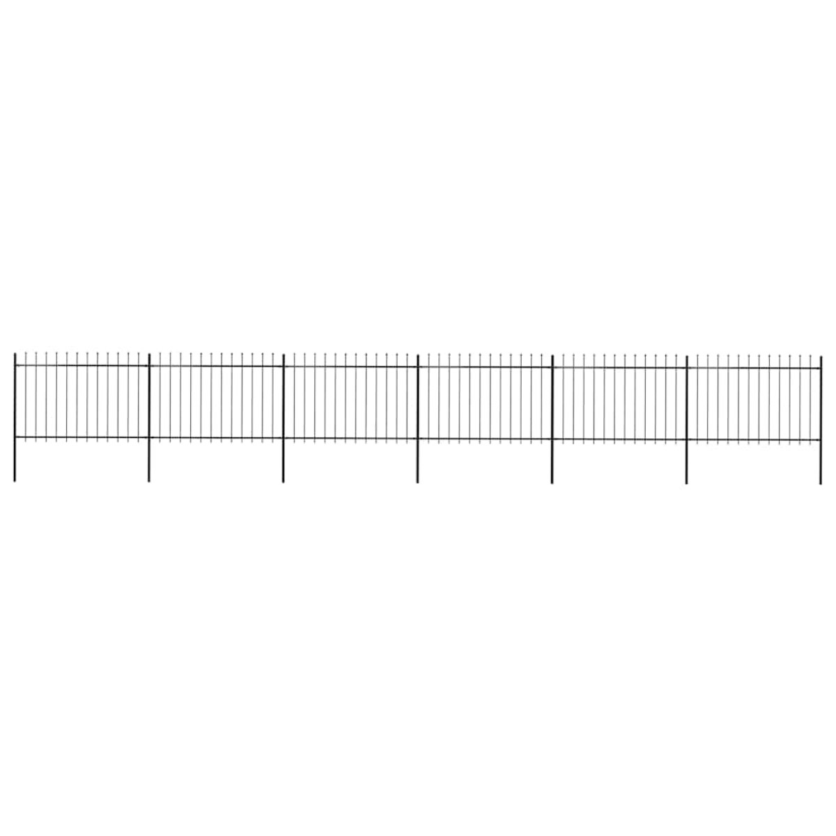 vidaXL Κάγκελα Περίφραξης με Λόγχες Μαύρα 10,2 x 1,2 μ. από Χάλυβα