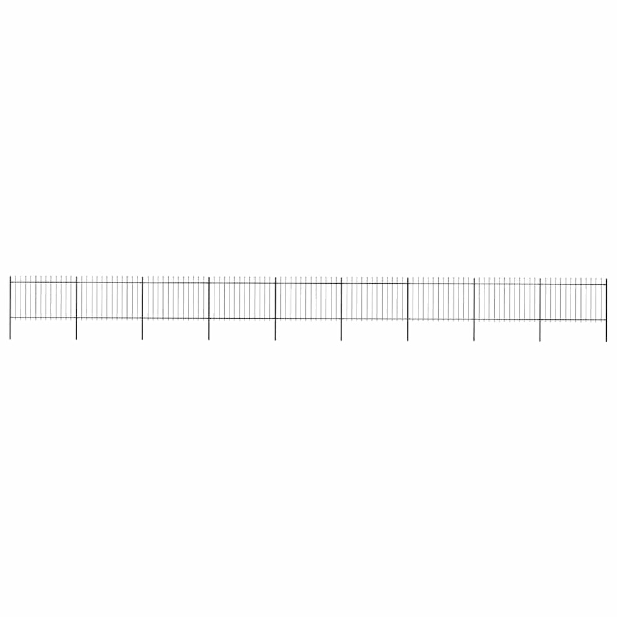 vidaXL Κάγκελα Περίφραξης με Λόγχες Μαύρα 15,3 x 1,2 μ. από Χάλυβα