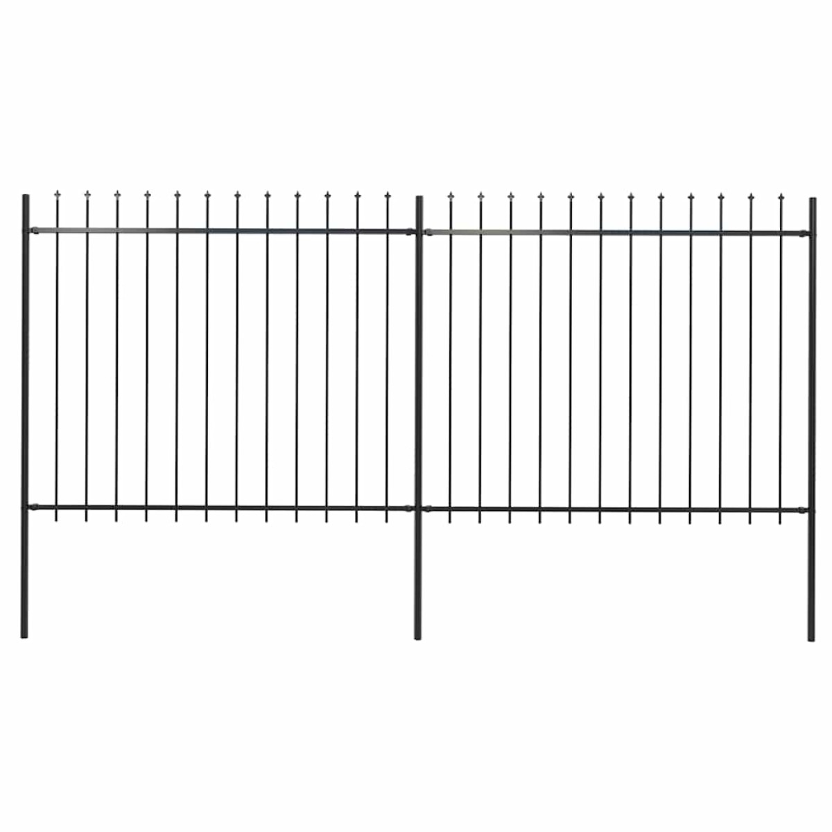 vidaXL Κάγκελα Περίφραξης με Λόγχες Μαύρα 3,4 x 1,5 μ. από Χάλυβα