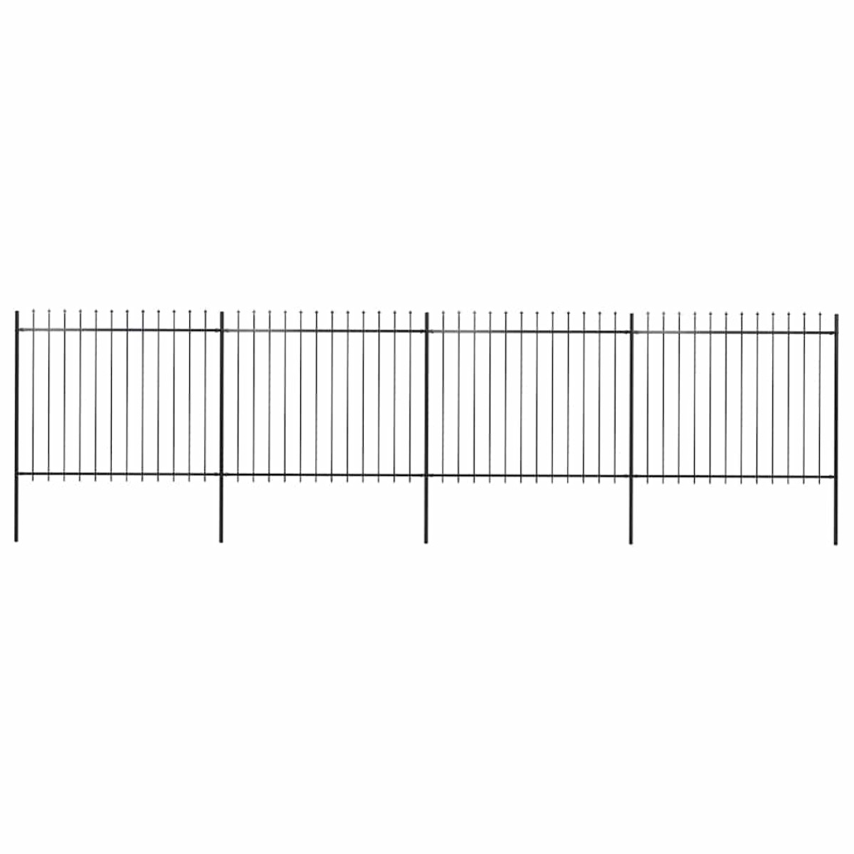 vidaXL Κάγκελα Περίφραξης με Λόγχες Μαύρα 6,8 x 1,5 μ. από Χάλυβα