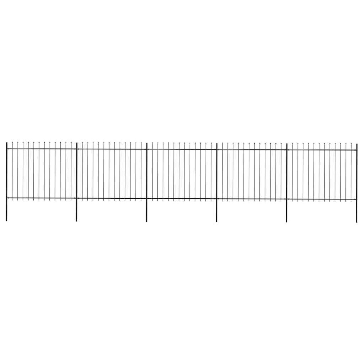 vidaXL Κάγκελα Περίφραξης με Λόγχες Μαύρα 8,5 x 1,5 μ. από Χάλυβα
