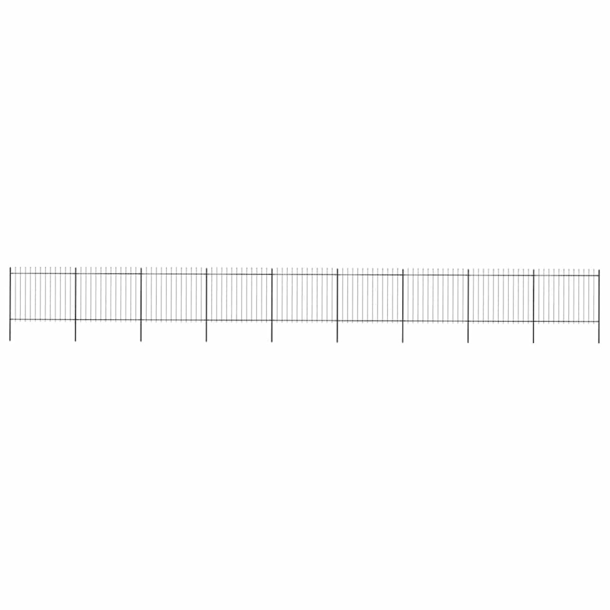 vidaXL Κάγκελα Περίφραξης με Λόγχες Μαύρα 15,3 x 1,5 μ. από Χάλυβα