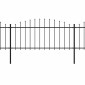 vidaXL Κάγκελα Περίφραξης με Λόγχες Μαύρα (0,5-0,75) x 3,4 μ. Ατσάλινα