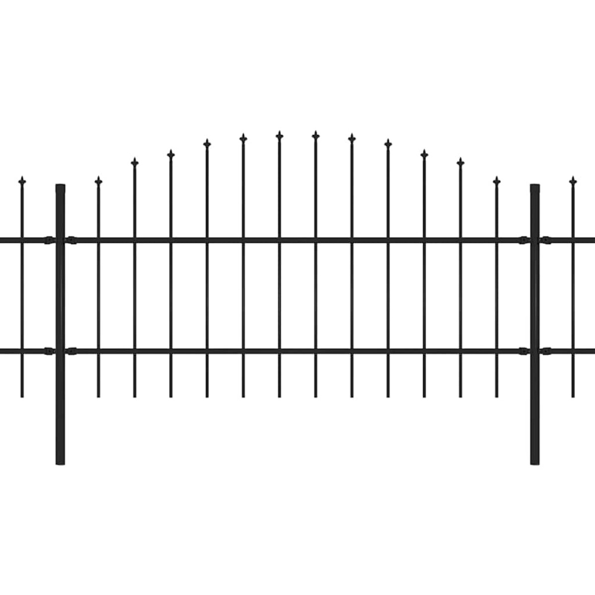 vidaXL Κάγκελα Περίφραξης με Λόγχες Μαύρα (0,75-1) x 3,4 μ. Ατσάλινα