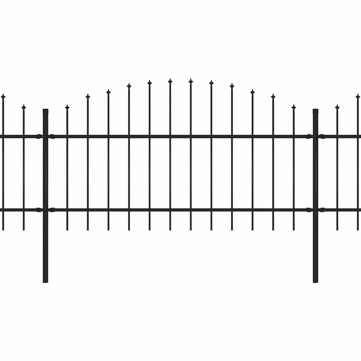 vidaXL Κάγκελα Περίφραξης με Λόγχες Μαύρα (1-1,25) x 3,4 μ. Ατσάλινα