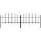 vidaXL Κάγκελα Περίφραξης με Λόγχες Μαύρα (1-1,25) x 3,4 μ. Ατσάλινα