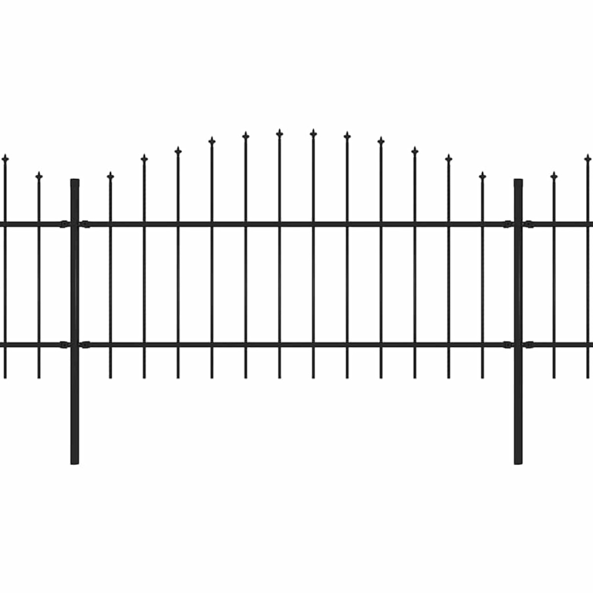 vidaXL Κάγκελα Περίφραξης με Λόγχες Μαύρα (1-1,25) x 8,5 μ. Ατσάλινα