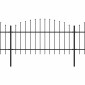 vidaXL Κάγκελα Περίφραξης με Λόγχες Μαύρα (1-1,25) x 10,2 μ. Ατσάλινα