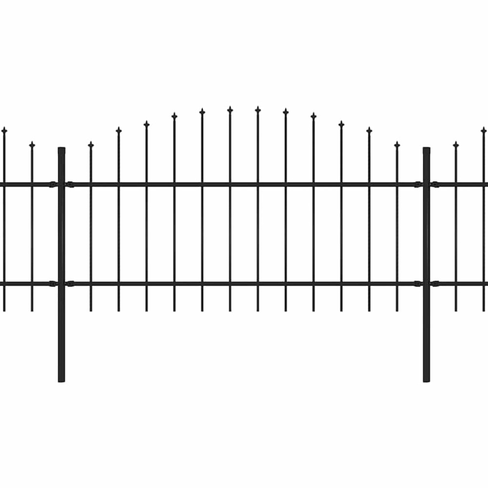 vidaXL Κάγκελα Περίφραξης με Λόγχες Μαύρα (1-1,25) x 13,6 μ. Ατσάλινα