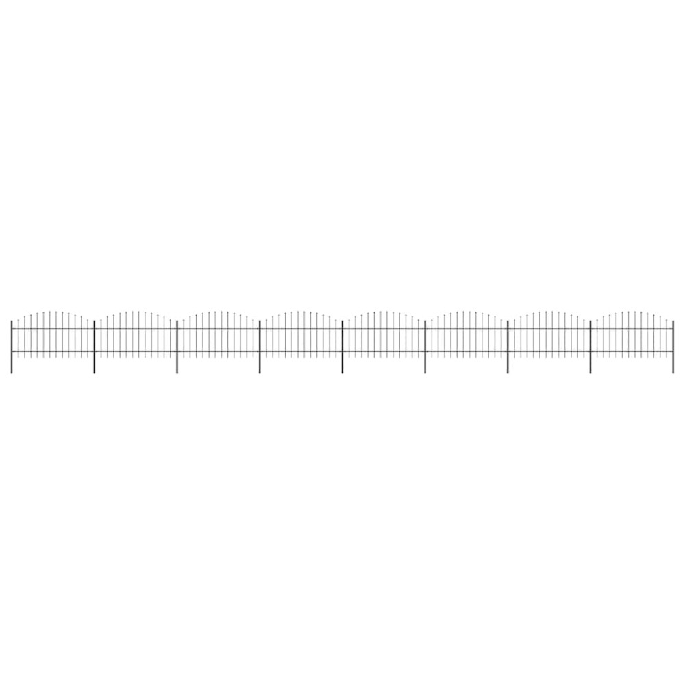 vidaXL Κάγκελα Περίφραξης με Λόγχες Μαύρα (1-1,25) x 13,6 μ. Ατσάλινα