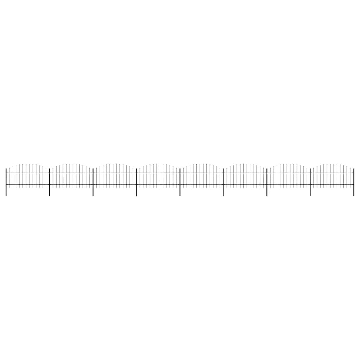 vidaXL Κάγκελα Περίφραξης με Λόγχες Μαύρα (1-1,25) x 13,6 μ. Ατσάλινα