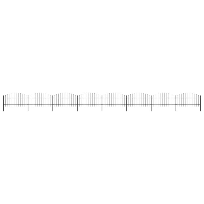 vidaXL Κάγκελα Περίφραξης με Λόγχες Μαύρα (1-1,25) x 13,6 μ. Ατσάλινα