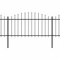 vidaXL Κάγκελα Περίφραξης με Λόγχες Μαύρα (1,25-1,5) x 3,4 μ. Ατσάλινα