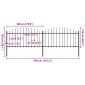 vidaXL Κάγκελα Περίφραξης με Λόγχες Μαύρα (1,25-1,5) x 3,4 μ. Ατσάλινα