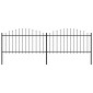 vidaXL Κάγκελα Περίφραξης με Λόγχες Μαύρα (1,25-1,5) x 3,4 μ. Ατσάλινα
