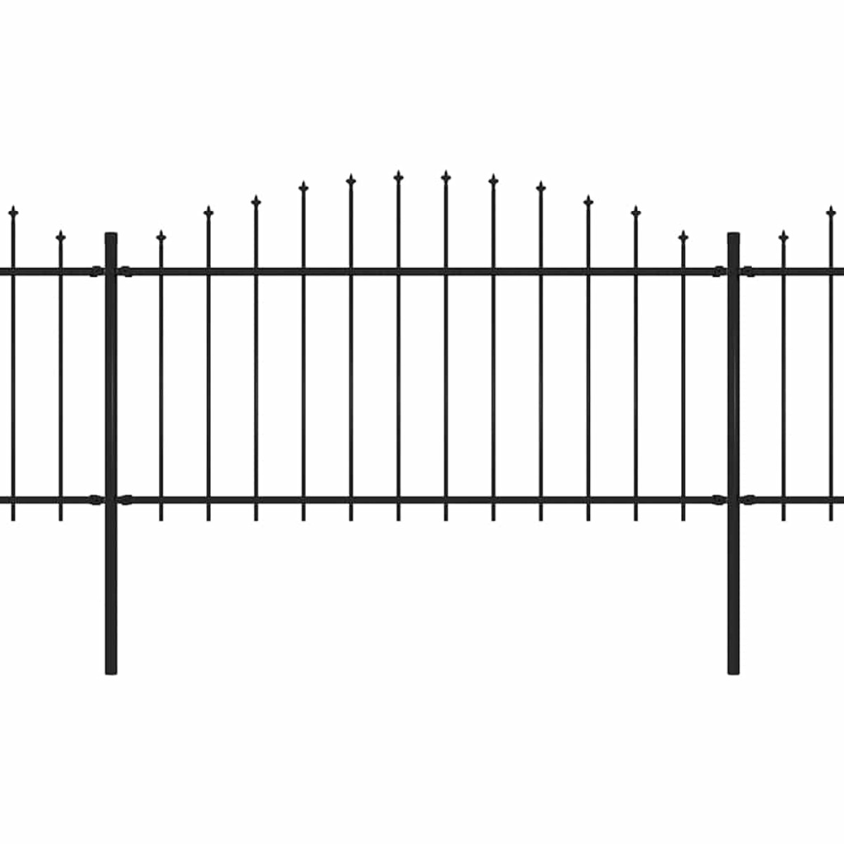 vidaXL Κάγκελα Περίφραξης με Λόγχες Μαύρα (1,25-1,5) x 6,8 μ. Ατσάλινα