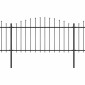 vidaXL Κάγκελα Περίφραξης με Λόγχες Μαύρα (1,25-1,5) x 6,8 μ. Ατσάλινα