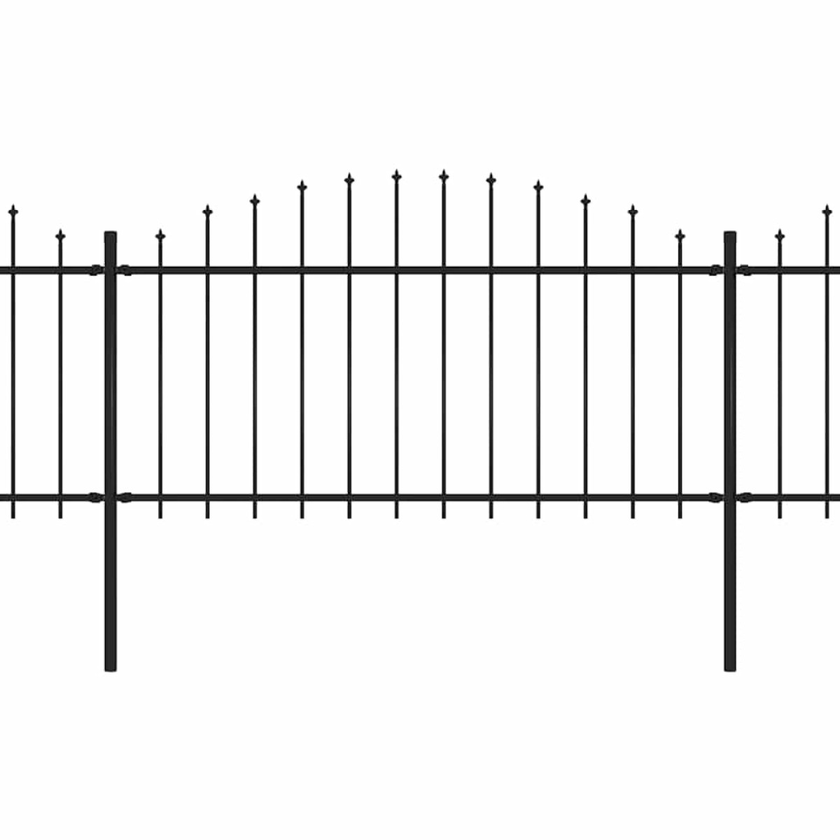 vidaXL Κάγκελα Περίφραξης με Λόγχες Μαύρα (1,25-1,5) x 8,5 μ. Ατσάλινα