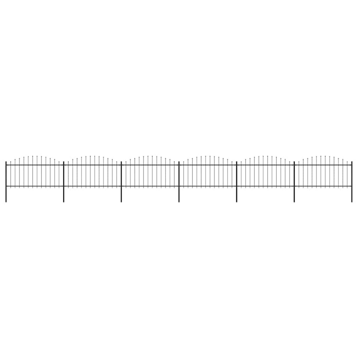 vidaXL Κάγκελα Περίφραξης με Λόγχες Μαύρα (1,25-1,5)x10,2 μ. Ατσάλινα