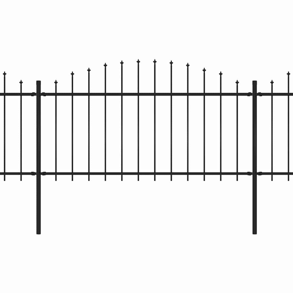 vidaXL Κάγκελα Περίφραξης με Λόγχες Μαύρα (1,25-1,5)x11,9 μ. Ατσάλινα