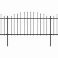 vidaXL Κάγκελα Περίφραξης με Λόγχες Μαύρα (1,25-1,5)x11,9 μ. Ατσάλινα