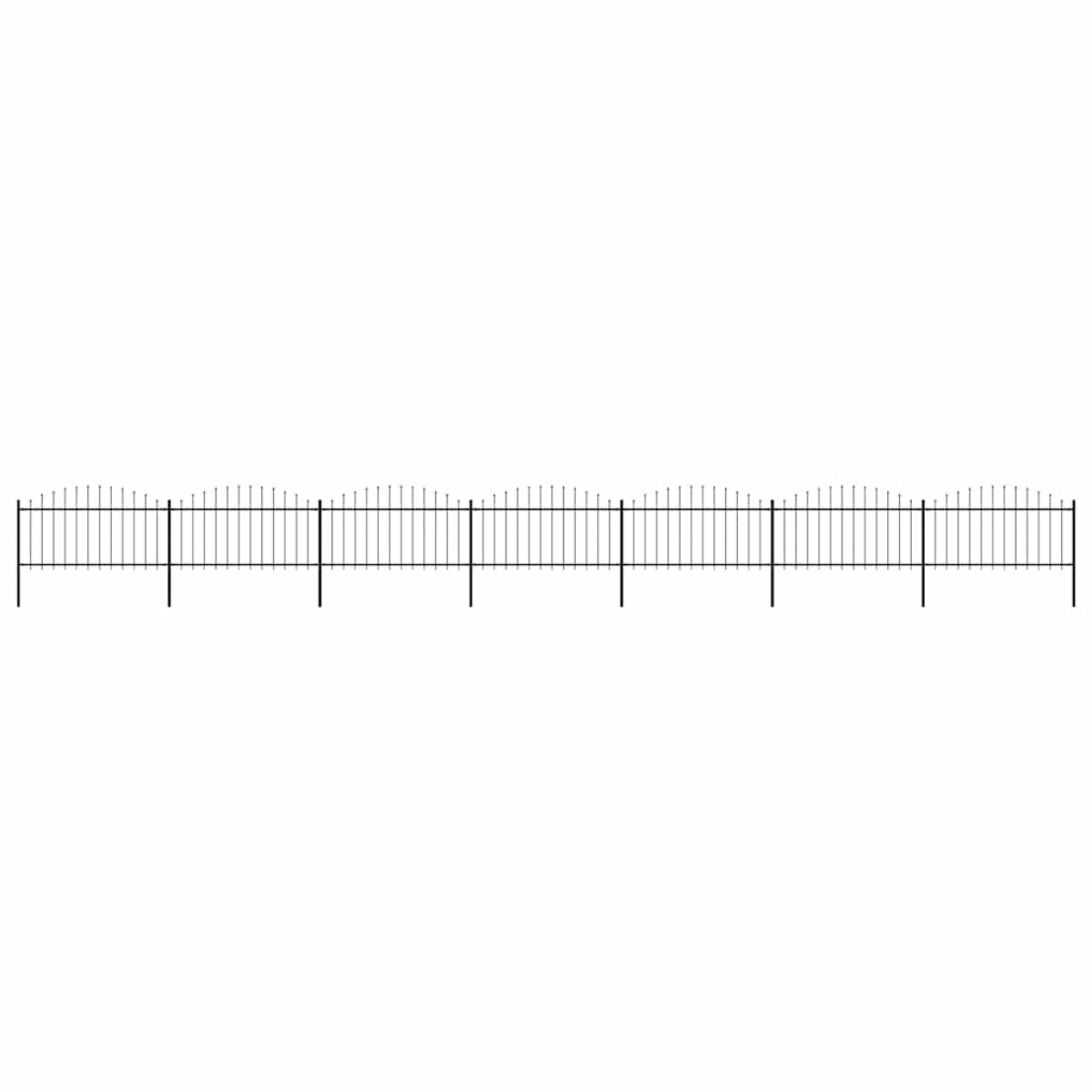 vidaXL Κάγκελα Περίφραξης με Λόγχες Μαύρα (1,25-1,5)x11,9 μ. Ατσάλινα